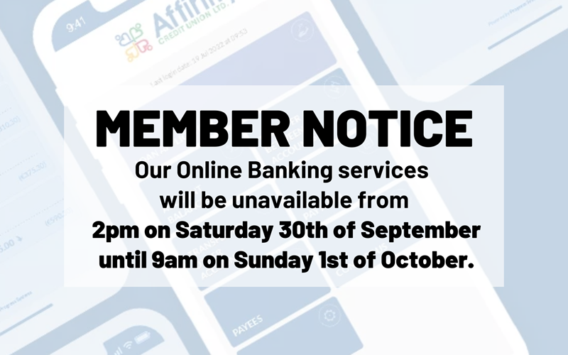 Member Notice: Year End Processing will affect Online Banking Services